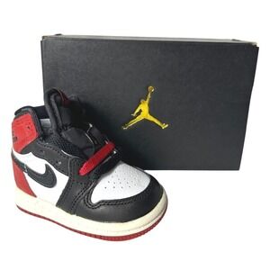 Air Jordan Retro 1 High OG Black Toe Toddler Size 3 White Varsity Red FD1413106